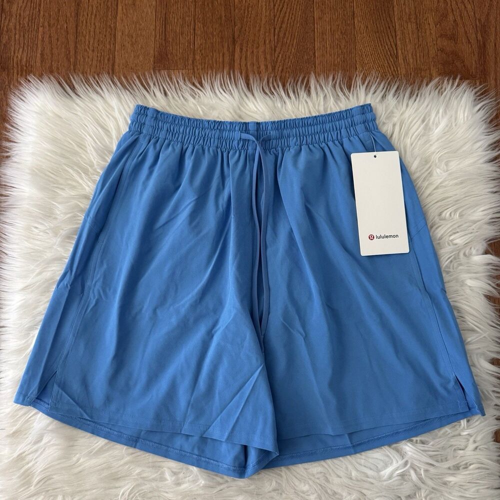 Lululemon Women’s Pace Rival High Rise Shorts Sz 6 Pool Party Blue Lined 5” NWT